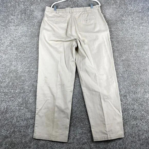 G.H. Bass & Co. Premium Chino Pants Men's 36x30 Tan Flat Front Cotton Casual - Picture 5 of 11